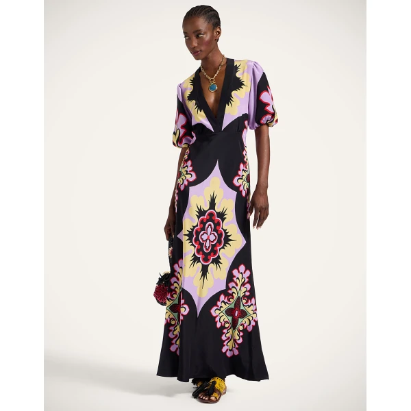 La DoubleJ Angelica Dress Corsage Placée Ivory in Envers Satin - Dresses - Milanese Maximalist Fashion at Coveti