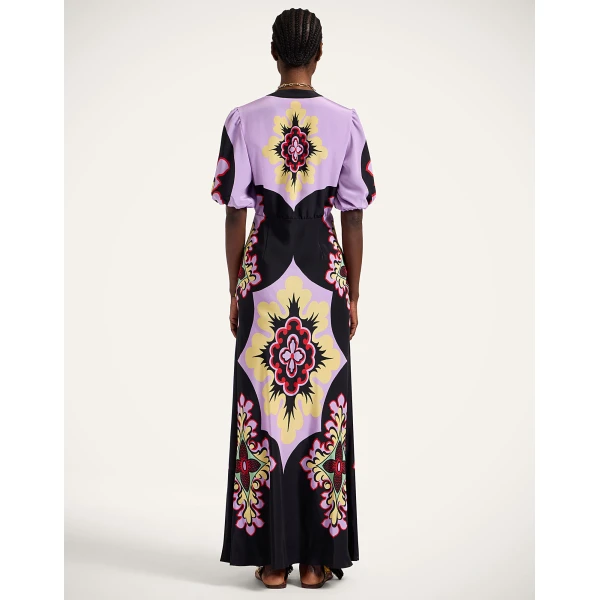 La DoubleJ Angelica Dress Corsage Placée Ivory in Envers Satin - Dresses - Milanese Maximalist Fashion at Coveti