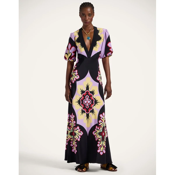 La DoubleJ Angelica Dress Corsage Placée Ivory in Envers Satin - Dresses - Milanese Maximalist Fashion at Coveti