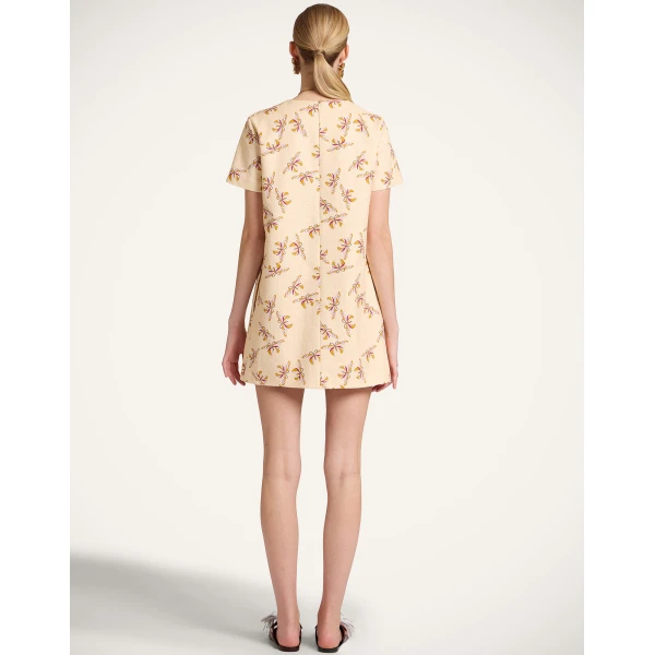 La DoubleJ Angelica Dress Queen Peony Blue in Punto Milano Jersey - Dresses - Milanese Maximalist Fashion at Coveti