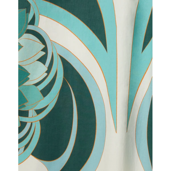 La DoubleJ Artemis Dress Blooming Tulip Placée Dark Green in Cotton Poplin - Dresses - Milanese Maximalist Fashion at Coveti