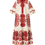 La DoubleJ Artemis Dress Medallion Placée Cream in Cotton Poplin - Dresses - Milanese Maximalist Fashion at Coveti