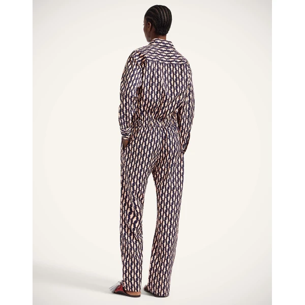 La DoubleJ Aviator Jumpsuit Pesciolini Blue in Summer Poplin -  - Milanese Maximalist Fashion at Coveti