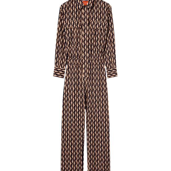 La DoubleJ Aviator Jumpsuit Pesciolini Blue in Summer Poplin -  - Milanese Maximalist Fashion at Coveti