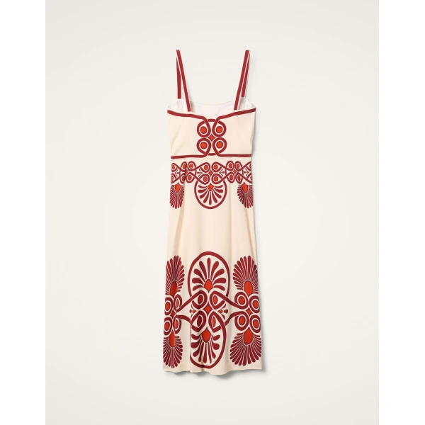 La DoubleJ Buy Me A Martini Dress Medallion Placée Cream in Envers Satin - Dresses - Milanese Maximalist Fashion at Coveti