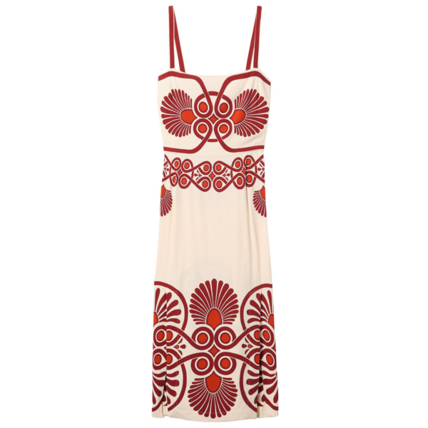 La DoubleJ Buy Me A Martini Dress Medallion Placée Cream in Envers Satin - Dresses - Milanese Maximalist Fashion at Coveti