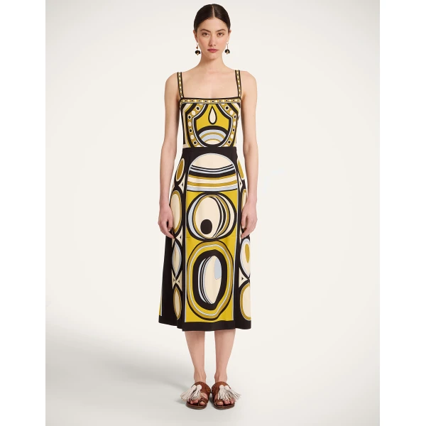 La DoubleJ Cerere Dress Farfalla Buttercream in Silk Chiffon - Dresses - Milanese Maximalist Fashion at Coveti
