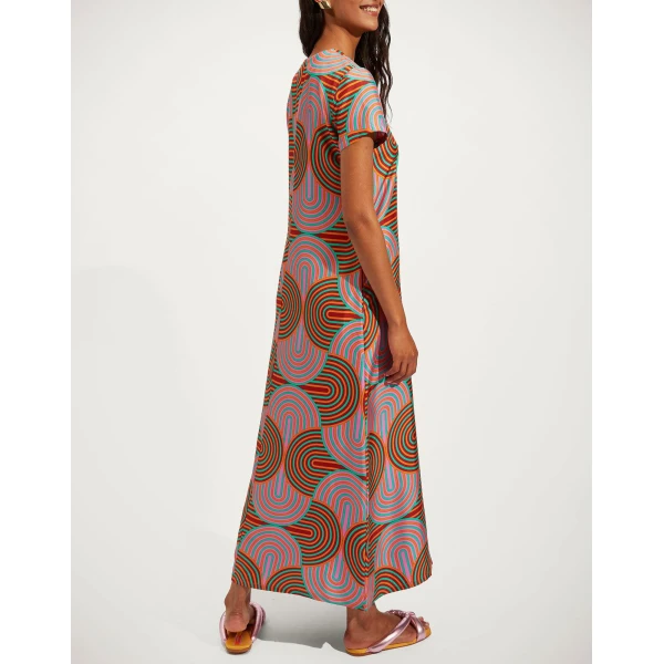 La DoubleJ Chemise Swing Dress Florence Placée Ivory in Silk Twill - Dresses - Milanese Maximalist Fashion at Coveti