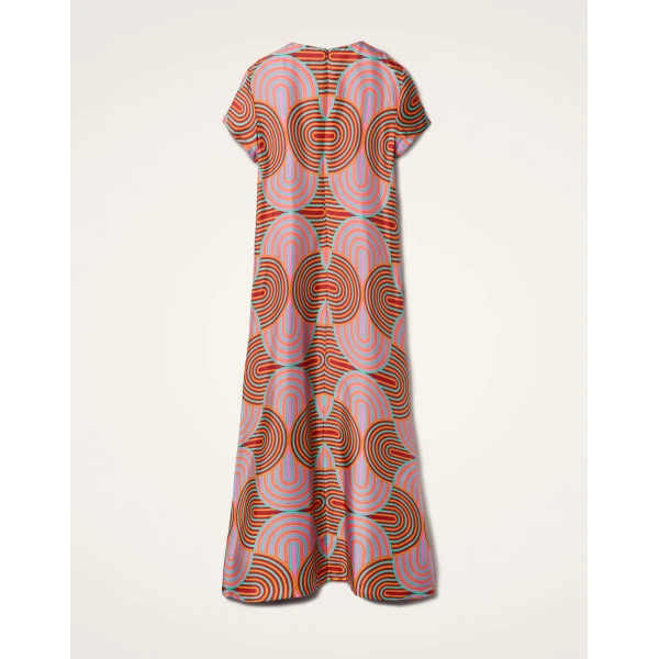 La DoubleJ Chemise Swing Dress Florence Placée Ivory in Silk Twill - Dresses - Milanese Maximalist Fashion at Coveti