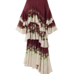 La DoubleJ Chemise Swing Dress Florette Fan Brown in Silk Twill - Dresses - Milanese Maximalist Fashion at Coveti
