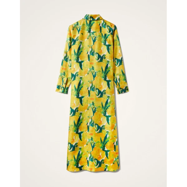 La DoubleJ Chemise Swing Dress Zesty Yellow in Silk Twill - Dresses - Milanese Maximalist Fashion at Coveti