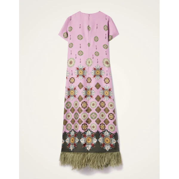 La DoubleJ Cherie Scarf Dress Bounty Placée Navy in Crepe De Chine - Dresses - Milanese Maximalist Fashion at Coveti