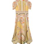 La DoubleJ Cherie Scarf Dress Tulip Placée Pale Pink in Crepe De Chine - Dresses - Milanese Maximalist Fashion at Coveti