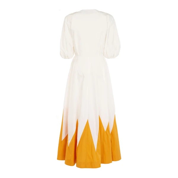 La DoubleJ Chevron Mini Dress Multicolor Geen & Pink in Cotton Knit Chevron - Dresses - Milanese Maximalist Fashion at Coveti