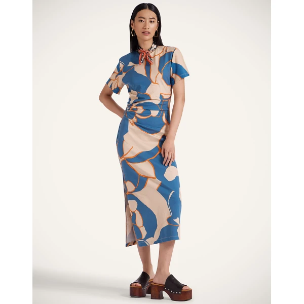 La DoubleJ Chevron Mini Dress Multicolor Pink & Red in Knit Chevron - Dresses - Milanese Maximalist Fashion at Coveti