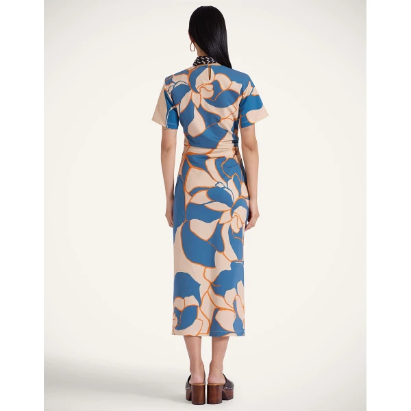 La DoubleJ Chevron Mini Dress Multicolor Pink & Red in Knit Chevron - Dresses - Milanese Maximalist Fashion at Coveti