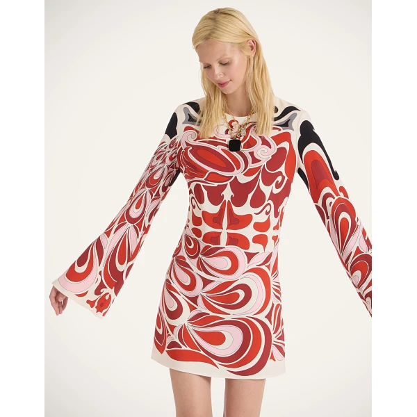 La DoubleJ Chevron Sundress Multicolor Geen & Pink in Cotton Knit Chevron - Dresses - Milanese Maximalist Fashion at Coveti