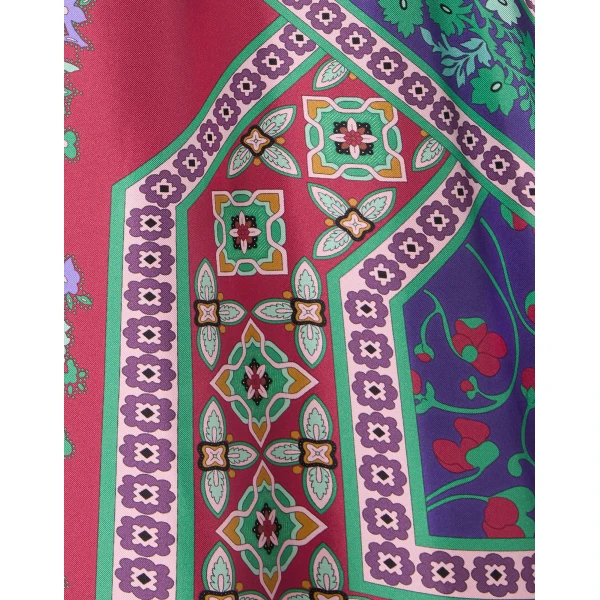 La DoubleJ Chignon Dress Queen Peony Placée Red in Techno Crepe de Chine - Dresses - Milanese Maximalist Fashion at Coveti