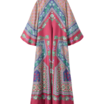 La DoubleJ Chignon Dress Queen Peony Placée Red in Techno Crepe de Chine - Dresses - Milanese Maximalist Fashion at Coveti