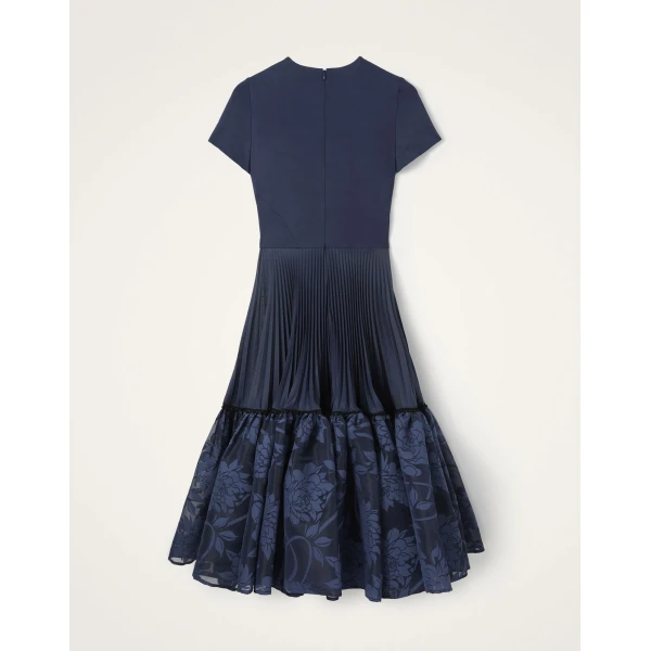 La DoubleJ Chignon Dress Solid Midnight Blue in Techno Voile - Dresses - Milanese Maximalist Fashion at Coveti