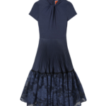 La DoubleJ Chignon Dress Solid Midnight Blue in Techno Voile - Dresses - Milanese Maximalist Fashion at Coveti