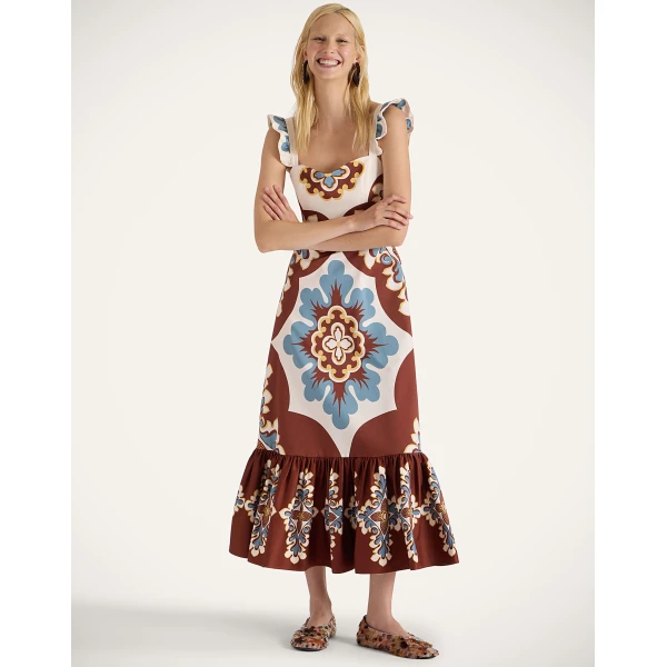 La DoubleJ Choux Dress Ambrosia Placée Pale Pink in Cotton Poplin - Dresses - Milanese Maximalist Fashion at Coveti