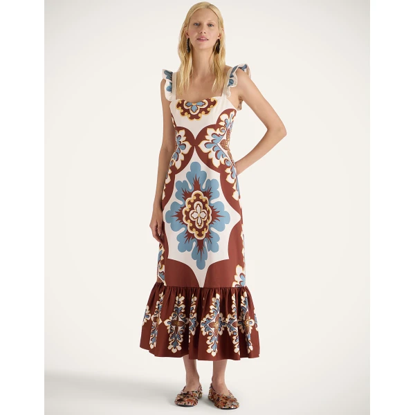 La DoubleJ Choux Dress Ambrosia Placée Pale Pink in Cotton Poplin - Dresses - Milanese Maximalist Fashion at Coveti