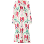 La DoubleJ Eve Midi Dress Macro Jive Ecru in Silk Twill - Dresses - Milanese Maximalist Fashion at Coveti