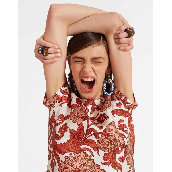 La DoubleJ Eve Midi Dress Sylph Khaki in Crepe Marocain - Dresses - Milanese Maximalist Fashion at Coveti