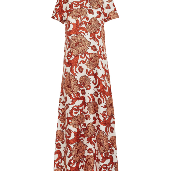 La DoubleJ Eve Midi Dress Sylph Khaki in Crepe Marocain - Dresses - Milanese Maximalist Fashion at Coveti