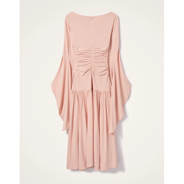 La DoubleJ Foyer Dress Queen Peony Blue in Crepe De Chine - Dresses - Milanese Maximalist Fashion at Coveti
