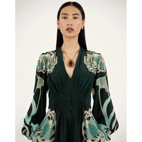 La DoubleJ Gingerbread Dress Iris Placée Ivory in Flat Cotton Stretch - Dresses - Milanese Maximalist Fashion at Coveti