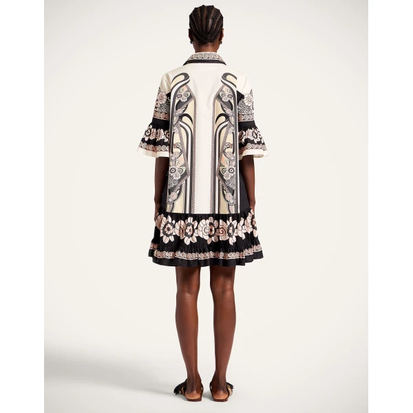 La DoubleJ Gingerbread Dress Palazzo Placée Chocolate in Flat Cotton Stretch - Dresses - Milanese Maximalist Fashion at Coveti