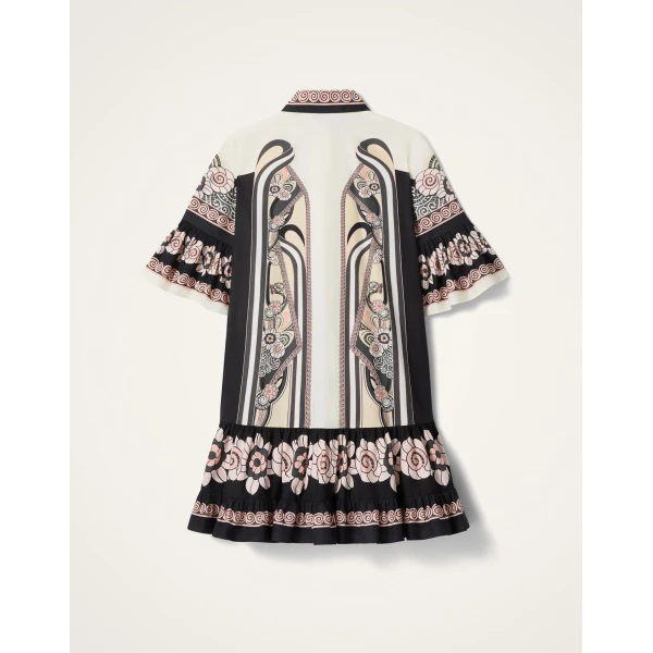 La DoubleJ Gingerbread Dress Palazzo Placée Chocolate in Flat Cotton Stretch - Dresses - Milanese Maximalist Fashion at Coveti