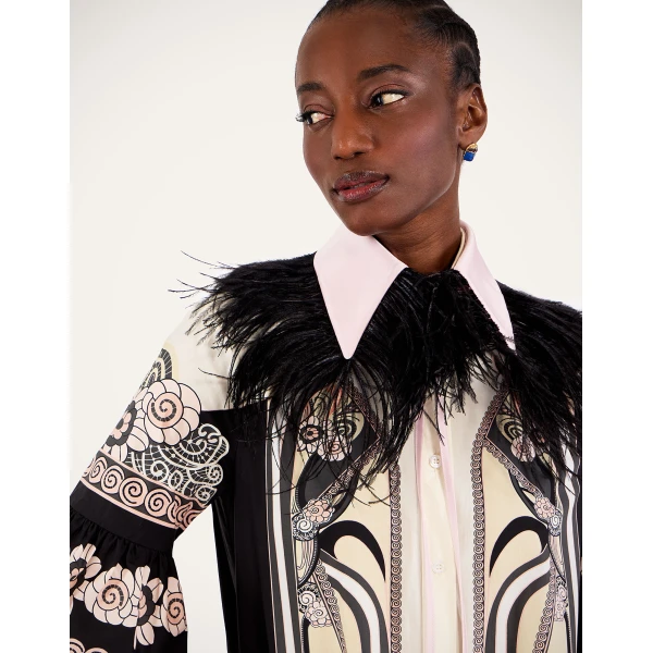 La DoubleJ Gingerbread Dress Palazzo Placée Chocolate in Flat Cotton Stretch - Dresses - Milanese Maximalist Fashion at Coveti