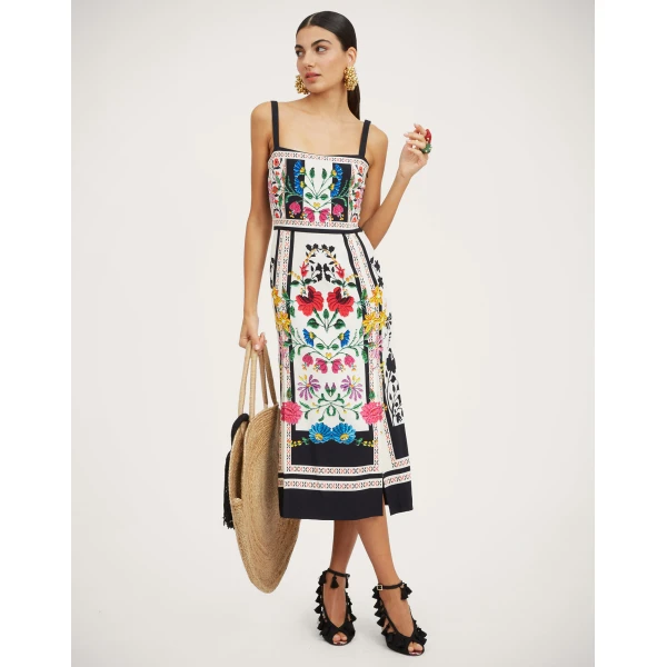 La DoubleJ Ischia Dress Oasis Green in Cotton Poplin - Dresses - Milanese Maximalist Fashion at Coveti