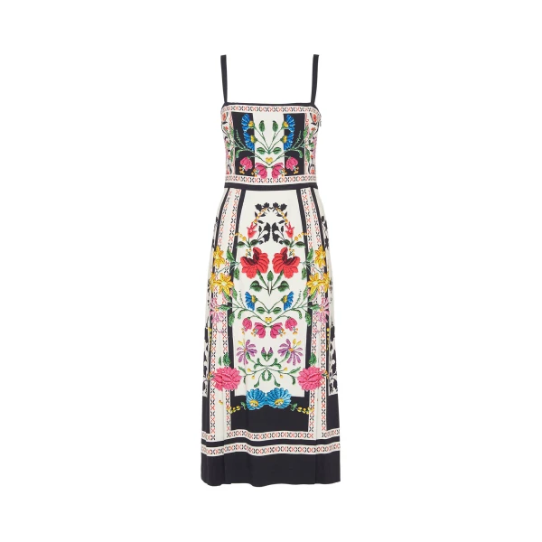 La DoubleJ Ischia Dress Oasis Green in Cotton Poplin - Dresses - Milanese Maximalist Fashion at Coveti