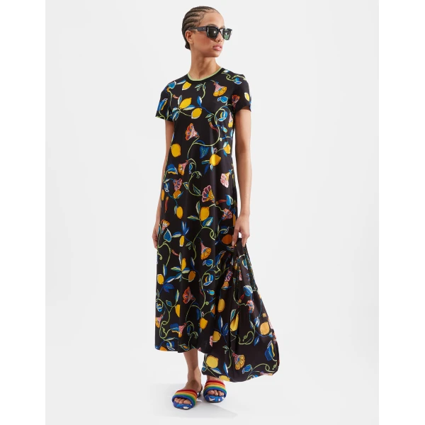 La DoubleJ Lacey Muumuu Dress Solid White Smoke in Embroidered Cotton - Dresses - Milanese Maximalist Fashion at Coveti