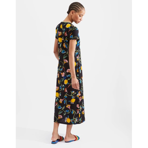 La DoubleJ Lacey Muumuu Dress Solid White Smoke in Embroidered Cotton - Dresses - Milanese Maximalist Fashion at Coveti