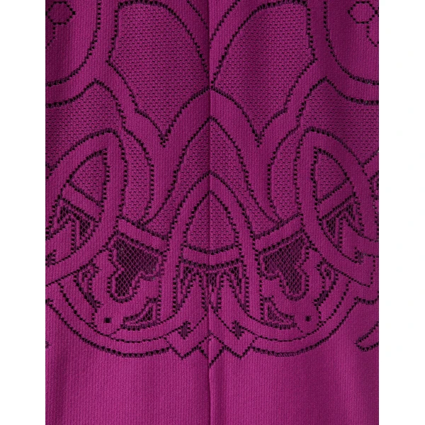 La DoubleJ Lacey Swing Dress Solid Purple in Embroidered Cotton - Dresses - Milanese Maximalist Fashion at Coveti
