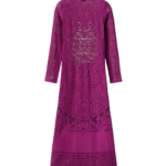 La DoubleJ Lacey Swing Dress Solid Purple in Embroidered Cotton - Dresses - Milanese Maximalist Fashion at Coveti