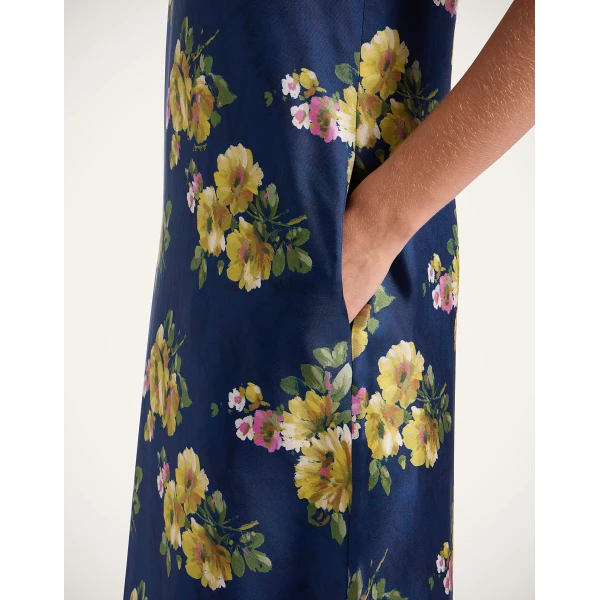 La DoubleJ Lela Dress Dea Dahlia Blue Petrol in Compact Jersey - Dresses - Milanese Maximalist Fashion at Coveti