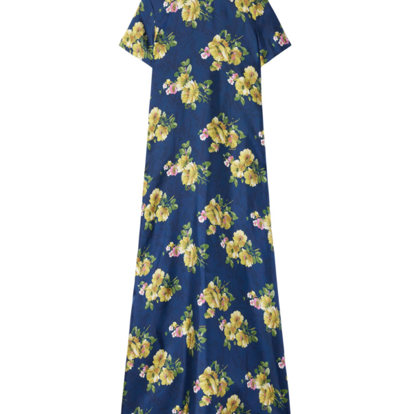 La DoubleJ Lela Dress Dea Dahlia Blue Petrol in Compact Jersey - Dresses - Milanese Maximalist Fashion at Coveti