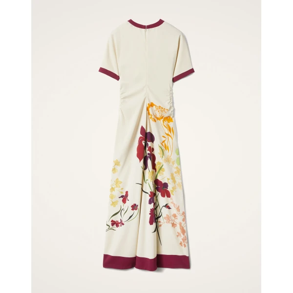 La DoubleJ Lela Dress Queen Peony Placée Blue in Interlock Jersey - Dresses - Milanese Maximalist Fashion at Coveti