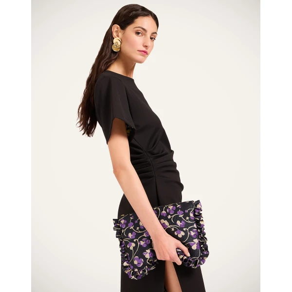 La DoubleJ Lela Dress Solid Black in Double Punto Milano - Dresses - Milanese Maximalist Fashion at Coveti