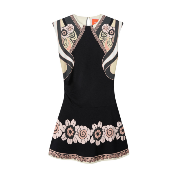 La DoubleJ Lela Mini Dress Ambrosia Placée Black in Interlock Jersey - Dresses - Milanese Maximalist Fashion at Coveti