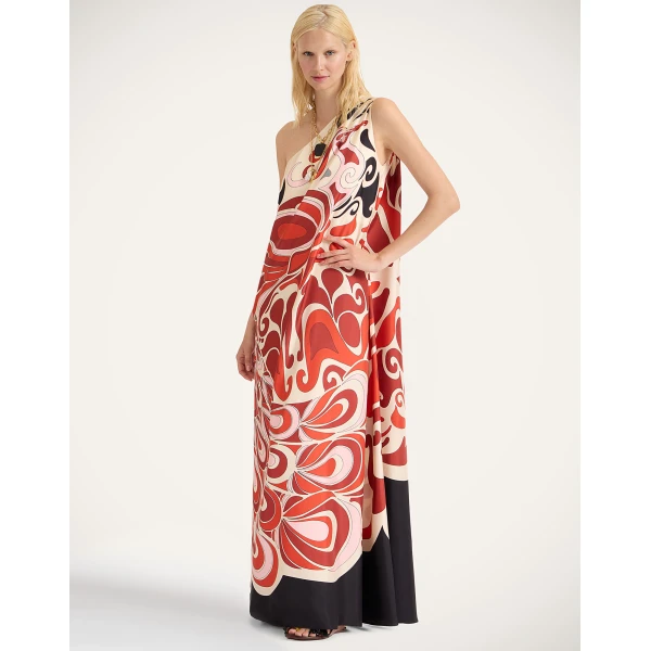 La DoubleJ Long And Sassy Dress Tangle Light Blue in Silk Twill - Dresses - Milanese Maximalist Fashion at Coveti