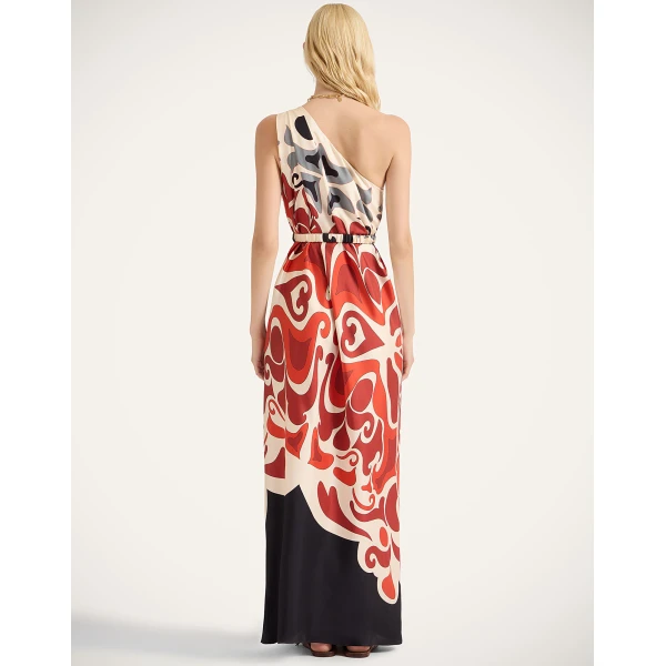 La DoubleJ Long And Sassy Dress Tangle Light Blue in Silk Twill - Dresses - Milanese Maximalist Fashion at Coveti