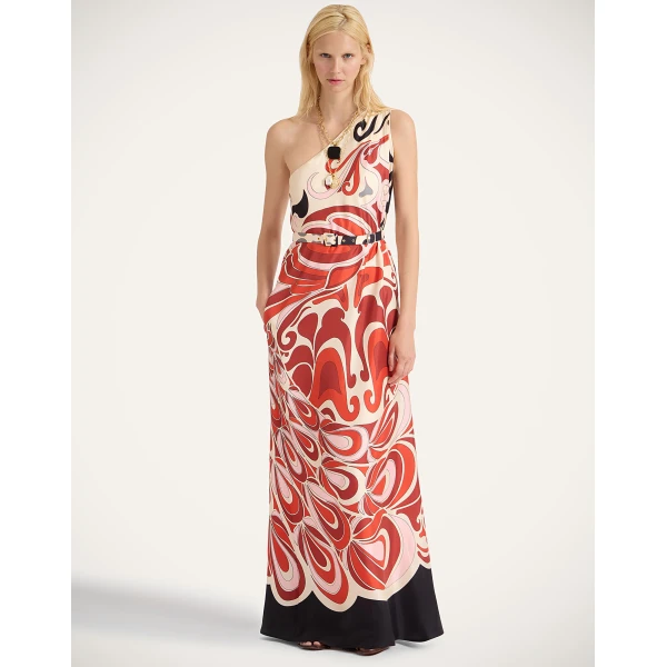 La DoubleJ Long And Sassy Dress Tangle Light Blue in Silk Twill - Dresses - Milanese Maximalist Fashion at Coveti