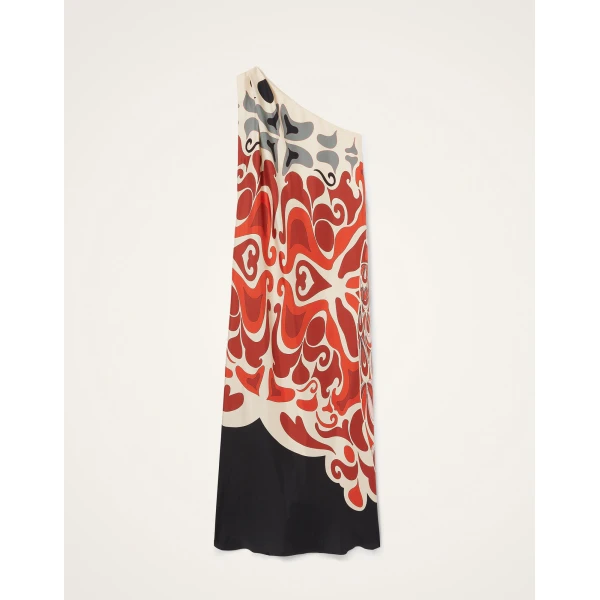 La DoubleJ Long And Sassy Dress Tangle Light Blue in Silk Twill - Dresses - Milanese Maximalist Fashion at Coveti